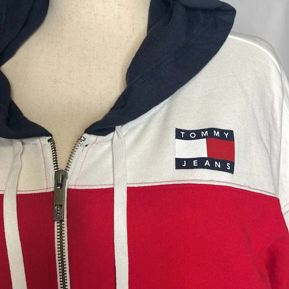 TOMMY JEANS
Women's Colorblocked Zippered Drawstring Hoodie/Sz XL - Picture 5 of 11